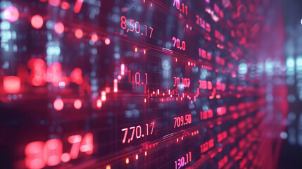 Financial stock market numbers. Business success and growth concept. Abstract economy data on screen display.