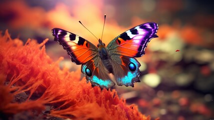 A vibrant butterfly perched on a beautiful flower. Ideal for nature concepts
