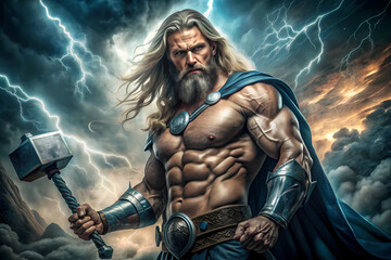 Thor, figure from Norse mythology, man, strength, god, hammer, god of thunder, protector