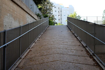 Obraz premium Pillars along the road for the safe passage of pedestrians.