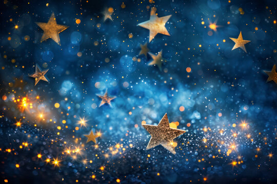 Starry night sky background with twinkling stars and celestial elements, inspiring wonder and imagination.