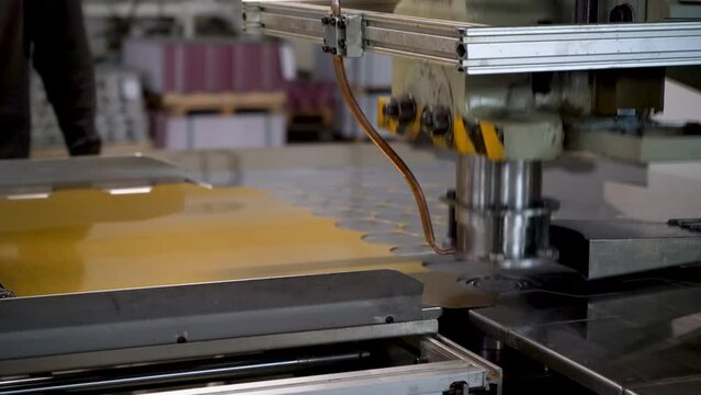 Hydraulic press stamping machine for sheet metal forming. Production of industrial metal structures.