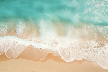 Fototapeta na wymiar Tranquil aerial beach scene - beautiful blue ocean lagoon, seashore, and coastline
