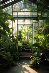 The Vibrant Oasis: A Modern Glasshouse Breathing Life amidst an Endless Expanse