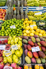 Fresh fruits to sale at the municipal market of Braganca Paulista, Sao Paulo state, Brazil