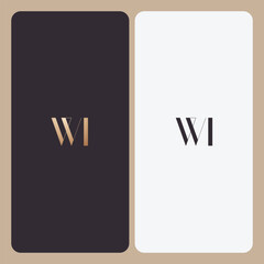 WI logo design vector image