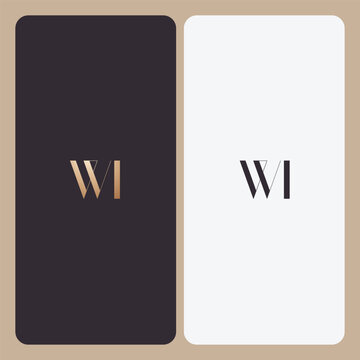 WI logo design vector image