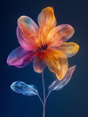 llustration of Flower Rainbow Colors created with Generative AI Technology, ai, generative