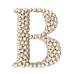 Obraz premium Symbols made from gold soccer balls. letter b