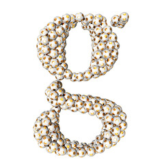 Obraz premium Symbols made from gold soccer balls. letter g
