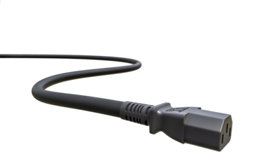 3d illustration of a black power cable