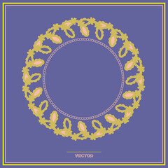 Round Frame, workpiece for your design. Ornamental elements. Вecor for plate, textile and print design. Circle frame. Vector. 