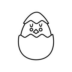 Obraz premium Chick in Easter egg in doodle style