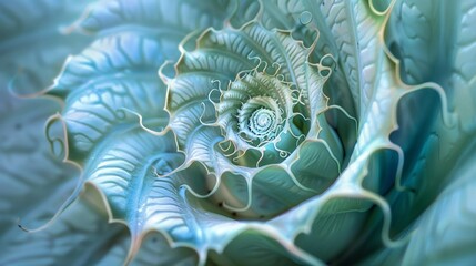 Delicate spiral leaves gracefully spiraling outwards, capturing the essence of botanical elegance...
