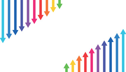 colored thick arrows in lgbt style