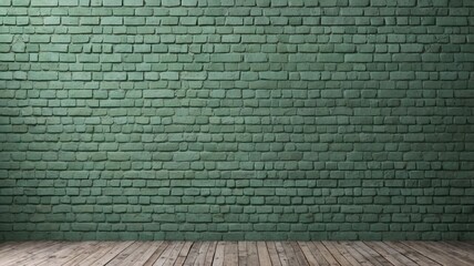 background green brick wall for graphic resource design with copy space.