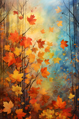 Foliage texture. Leaves. Dry leaves. Images generated by AI.