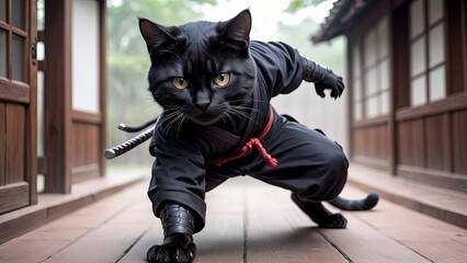 Ninja Whiskers: Stealthy Cat on a Secret Mission