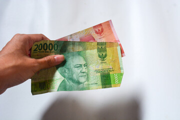 Wonosobo, Indonesia. 22 January 2024-Banknotes and coins from Indonesia