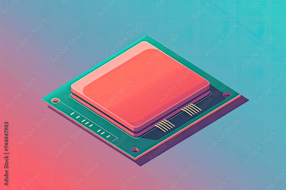 Poster Minimalist design of a microprocessor chip background