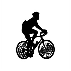 Fototapeta na wymiar silhouette of a person riding bicycle