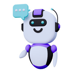 Artificial Intelligence Robot Technology 3D Illustration Icon