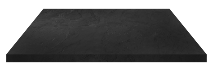 beautiful dark black stone table. luxury black marble table shows beautiful stone veins for photo montage. table top or counter top for displayed products isolated on background with clipping path.