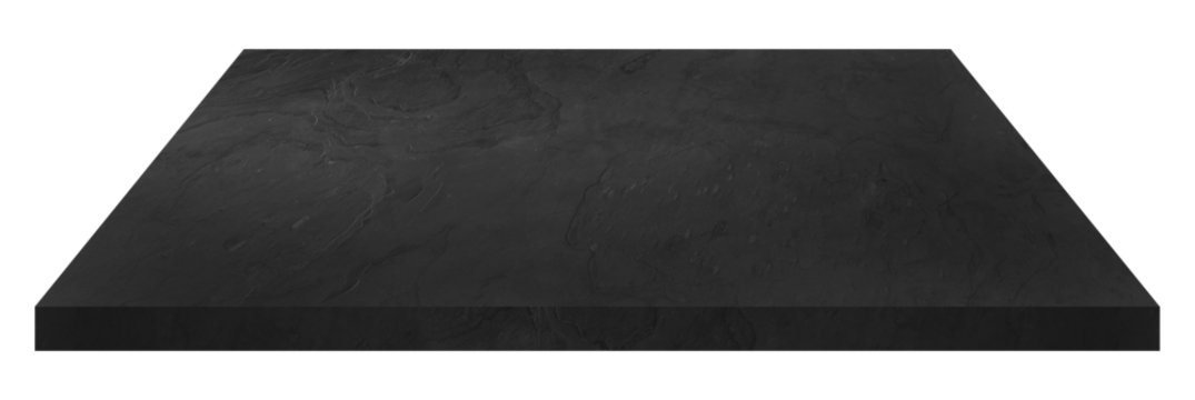 beautiful dark black stone table. luxury black marble table shows beautiful stone veins for photo montage. table top or counter top for displayed products isolated on background with clipping path.