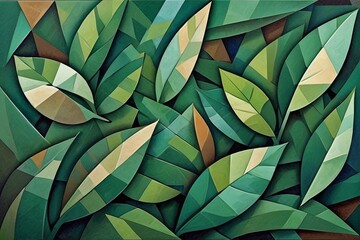 Decorative Illustration: Deep Texture Green Leave