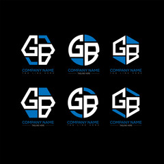 GB letter logo set design.GB monogram polygonal and circle shape vector. GB unique design.
