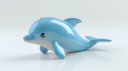 Cute and simple illustration of a blue dolphin. Perfect for children's books, games, or as a website mascot.