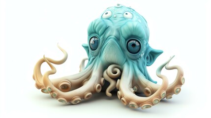 This is an illustration of a cute and colorful octopus. It has big, round eyes and a friendly smile.
