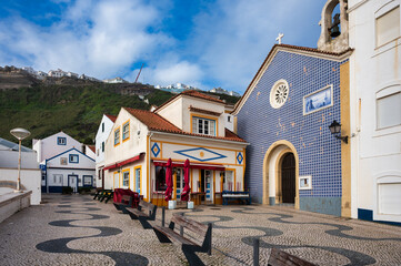 View of Nazare village in Portugal