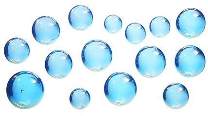Soap bubbles isolated on a transparent or white background. Isolated set composition.
