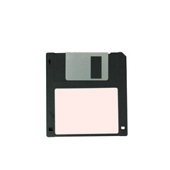 Old floppy diskette isolated on a transparent background