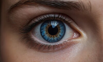 Fototapeta na wymiar Photo of captivating blue eyes ai generative