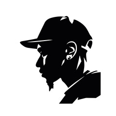 rapper african american black guy stylish vector illustration isolated transparent background logo, cut out or cutout t-shirt print design