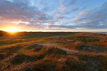 Annoville sand dunes in Cotentin coast