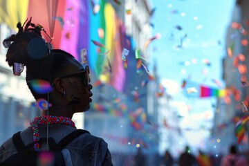 LGBTQ Pride color. Rainbow mauvelous colorful neon fuchsia diversity Flag. Gradient motley colored freedom LGBT rights parade festival global cooperation diverse gender illustration
