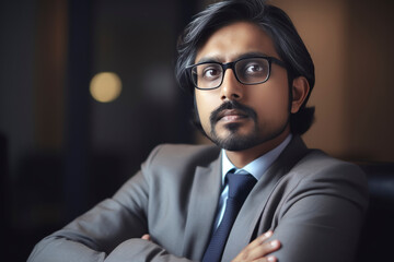 Thoughtful Businessman in Formal Attire