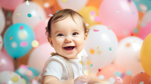 girl with balloons happy birthday party  holiday wallpaper smile