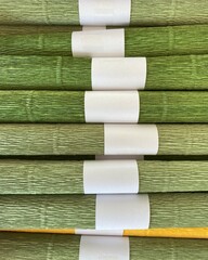 stack of crepe paper /papier cr&eacute;pon used for making crepe paper flowers