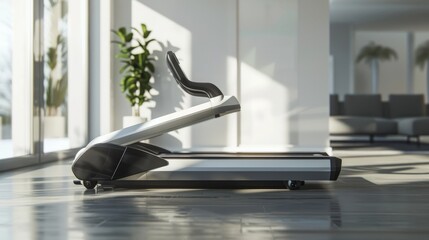 A fitness exercise equipment in a a workout room.