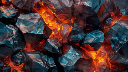coal and lava illustration, charcoal background