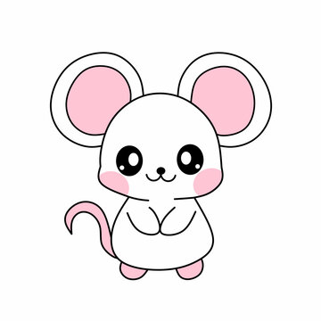 cute mouse in kawaii style
