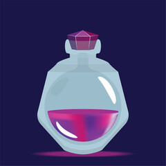 Colored magical potion flask Vector