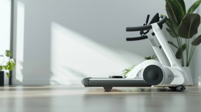 A fitness exercise equipment in a a workout room. 