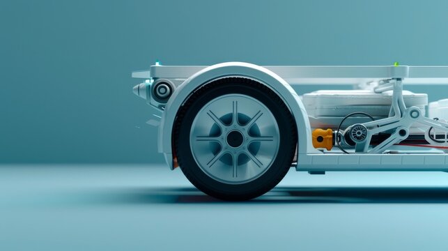 A close up of a car wheel.