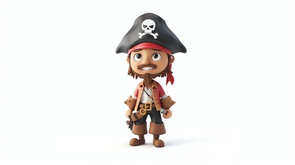 A charming 3D pirate character with a mischievous smile, ready to set sail on a thrilling...