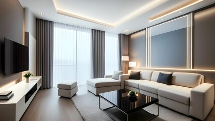 Naklejka na ściany i meble interior of an modern living room with sofa